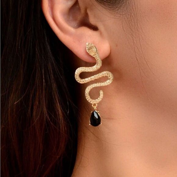 snake dangle earrings H18 - Picture 2 of 5